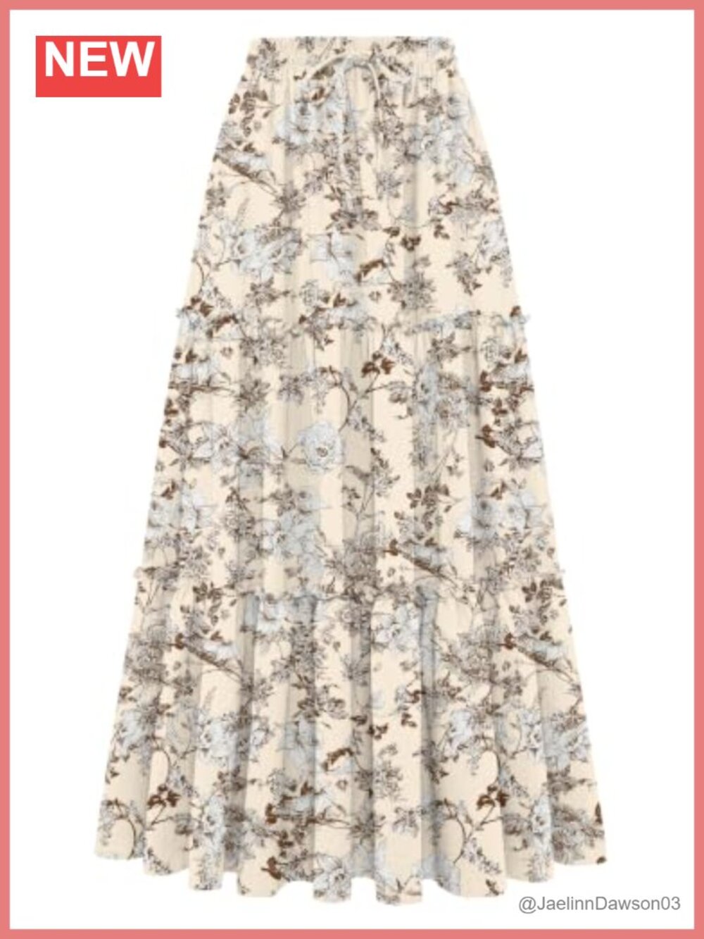 Women's Flowy Tiered Maxi Skirt High Waist A-Line Beach Boho with Pockets